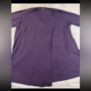 Design History womens long sleeve purple open front cardigna plus size 3X